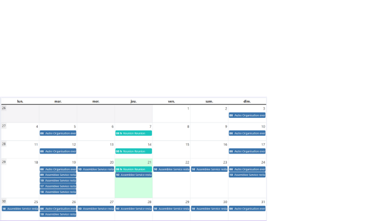 eBrigade permet de gérer vos calendrier et plannings avec facilité