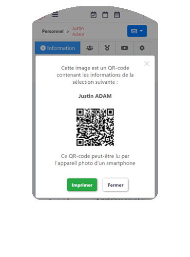 Un QRCode généré pour tout