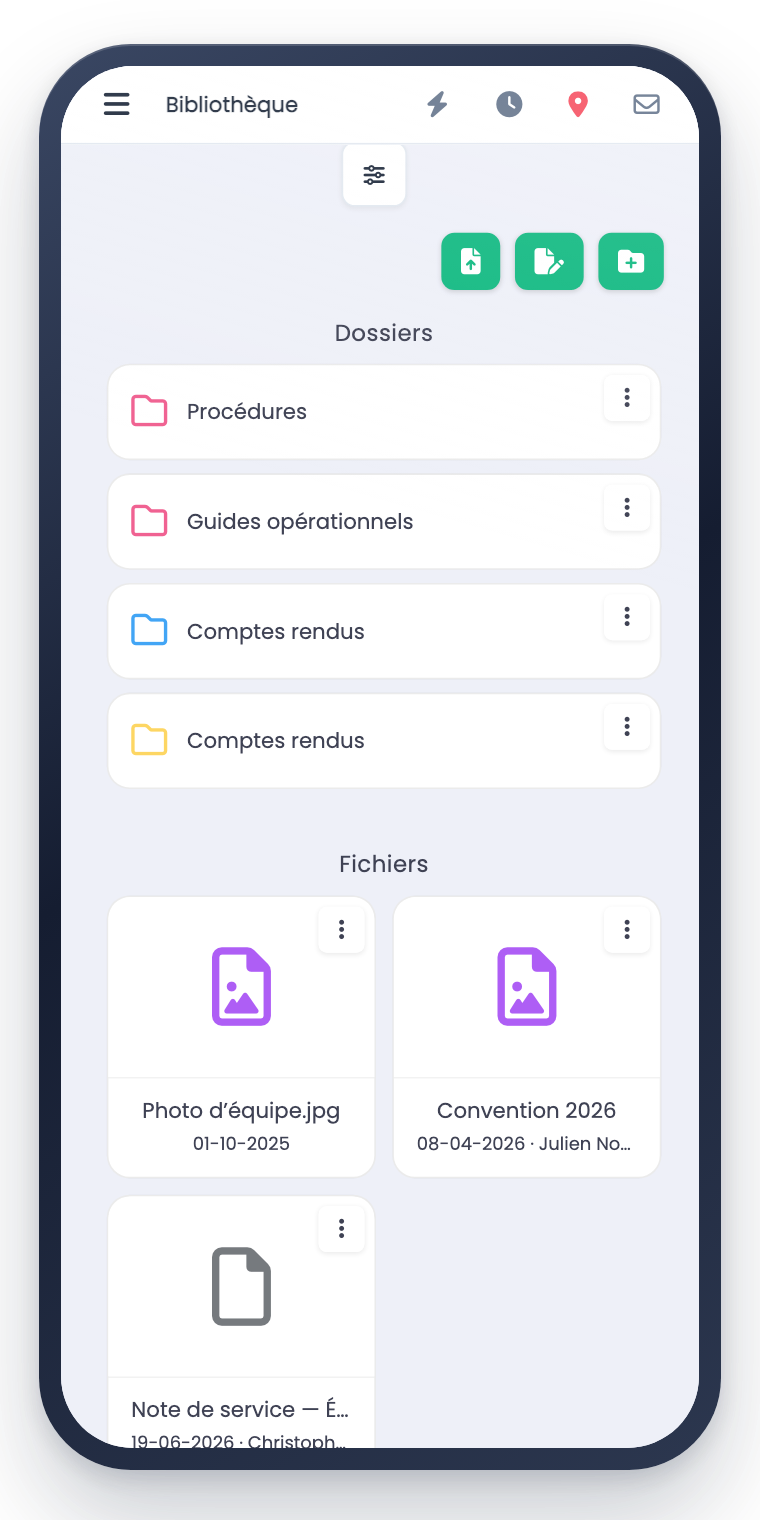 Application mobile eBrigade — documents