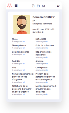 Fiche du personnel du logiciel pour réserve communale